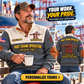 Personalized Liebherr STS 69 m Port Crane Sports Sweatshirt - PNCT Configuration in Grey, dedicated lifestyle featured image showing front and back artwork, personalized YOUR NAME and SINCE 2000
