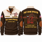 STS 69 m outreach - PNCT configuration Port Crane Operator Sports Sweatshirt in Brown, front and back views, sample YOUR NAME and SINCE 2000 personalization