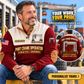 Personalized Konecranes Hybrid RTG Port Crane Sports Sweatshirt - Savannah Configuration in Jujube Red, dedicated lifestyle featured image showing front and back artwork, personalized YOUR NAME and SINCE 2000