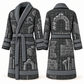 Personalized stonemason Bathrobe blueprint workshop slate front and back