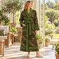 Personalized stonemason Bathrobe contour lines Olive lifestyle