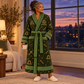 Personalized stonemason Bathrobe night shift Olive lifestyle