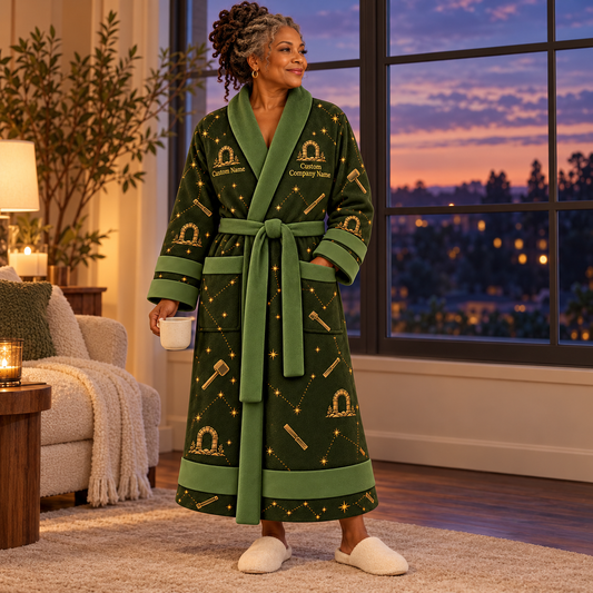 Personalized stonemason Bathrobe night shift Olive lifestyle
