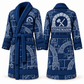 Personalized stonemason Bathrobe signature silhouette blue front and back