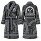 Personalized stonemason Bathrobe signature silhouette slate front and back