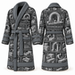 Personalized stonemason Bathrobe vintage patchwork slate front and back