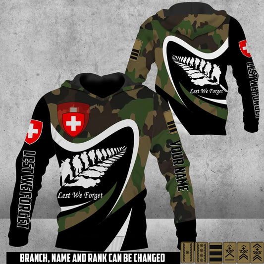 Personalized Swiss Soldier/Veteran Camo with Name & Rank Hoodie All Over Printed - 17673984