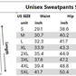 Jogger size chart S to 5XL