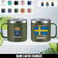 Personalized Sweden Soldier/ Veteran With Name  Stainless Steel Coffee Mug Printed - 1761177602