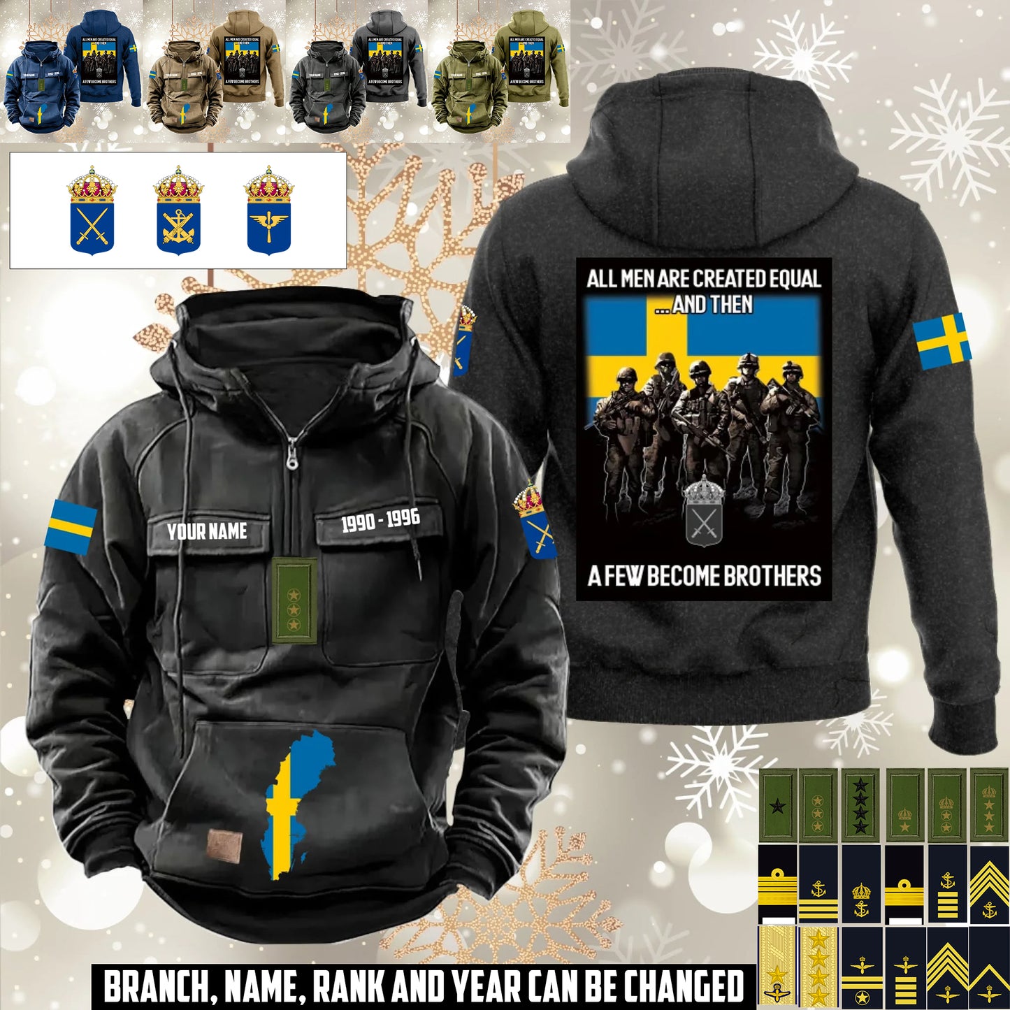 Personalized Sweden Soldier/Veteran Vintage Hoodie All Over Printed - 1760486401