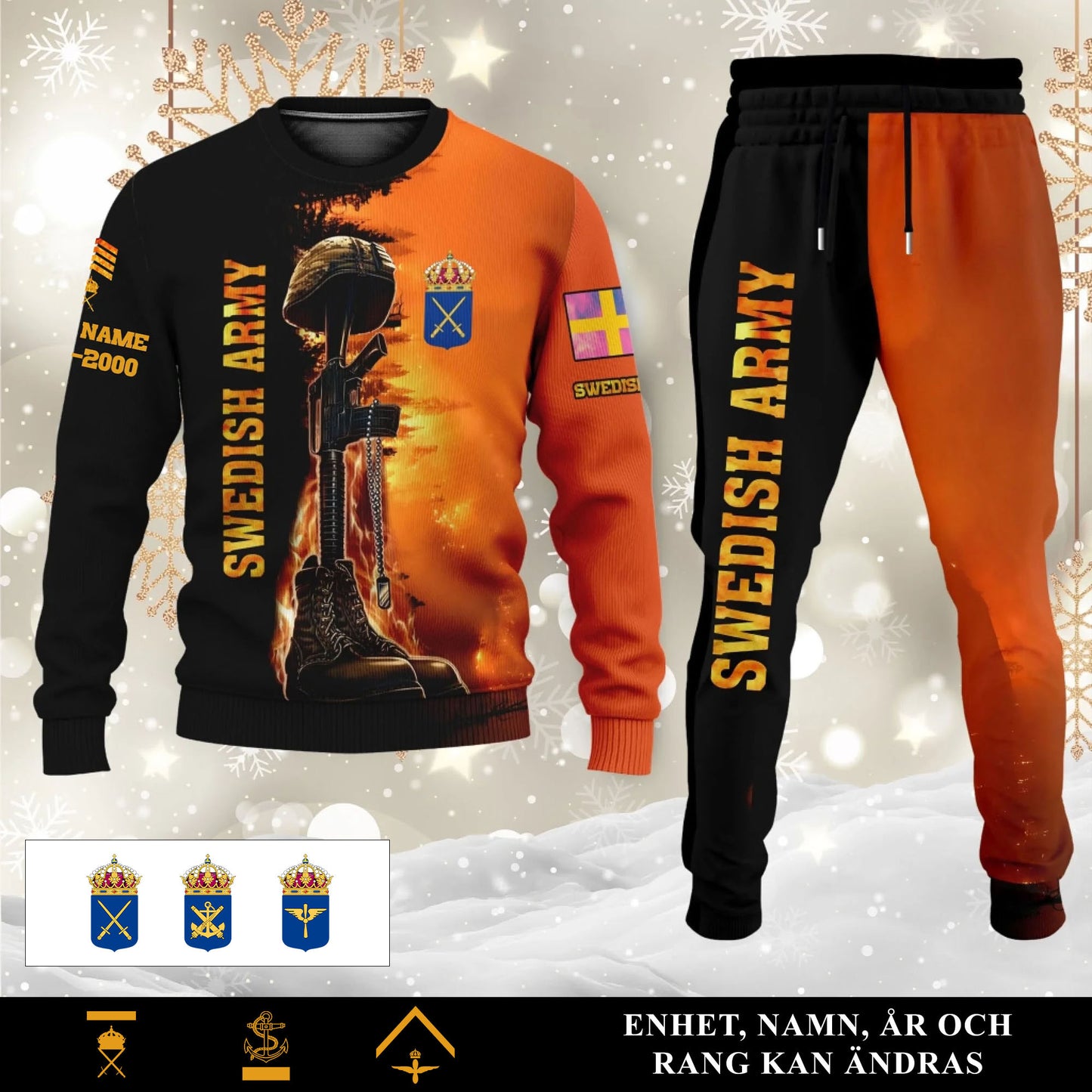 Svenskt Set Tröja + Joggingbyxa – Anpassat med Namn, Rang & År - 17284320