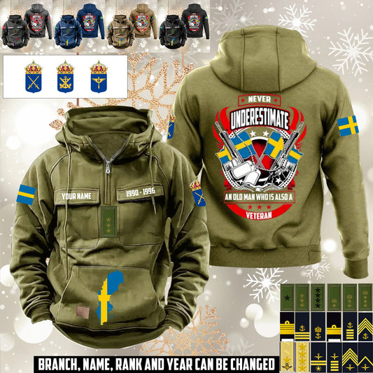 Personalized Sweden Soldier/Veteran Vintage Hoodie All Over Printed - 1760400003