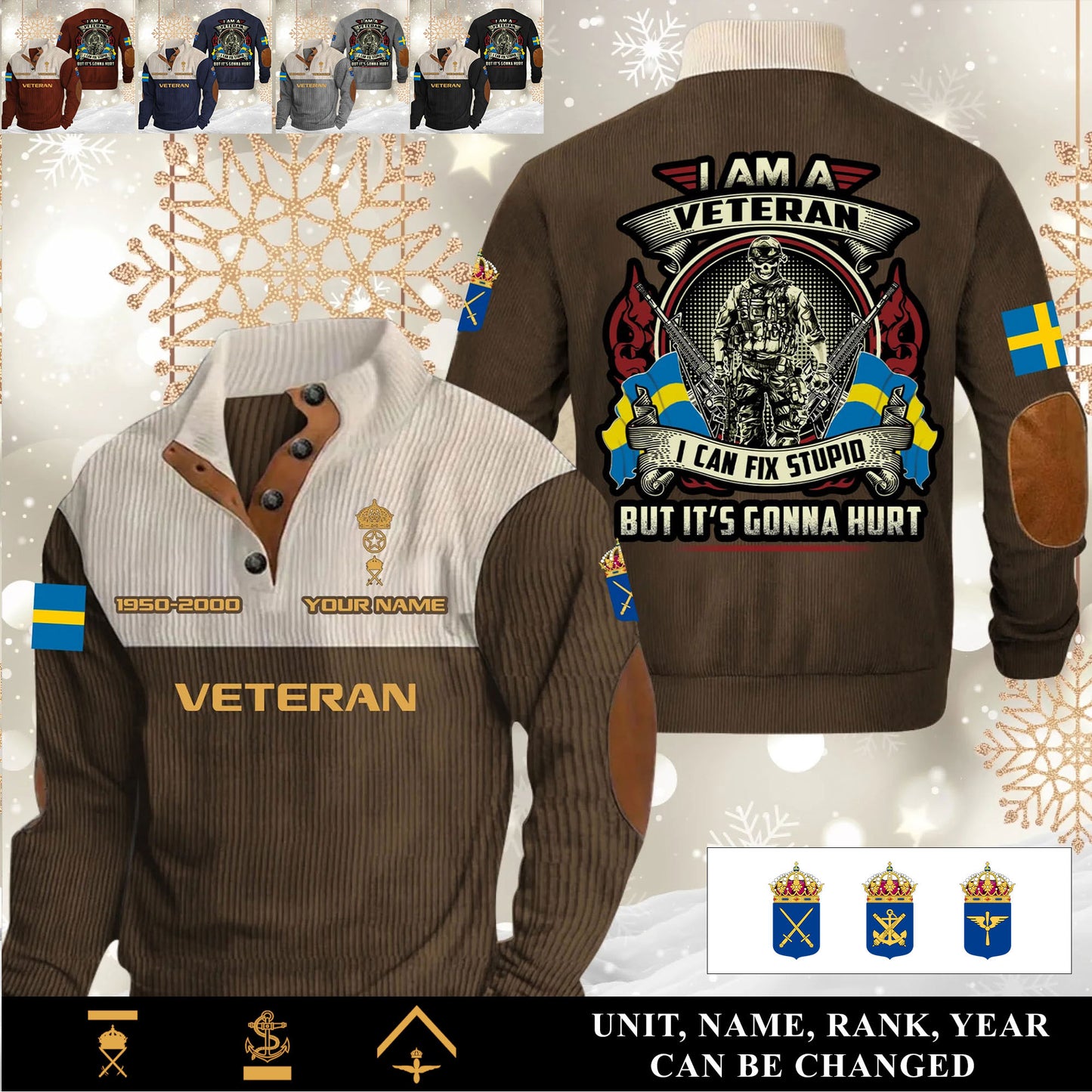 Personalized Sweden Soldier/ Veteran With Name, Year And Rank Sports Sweatshirt - 17554752