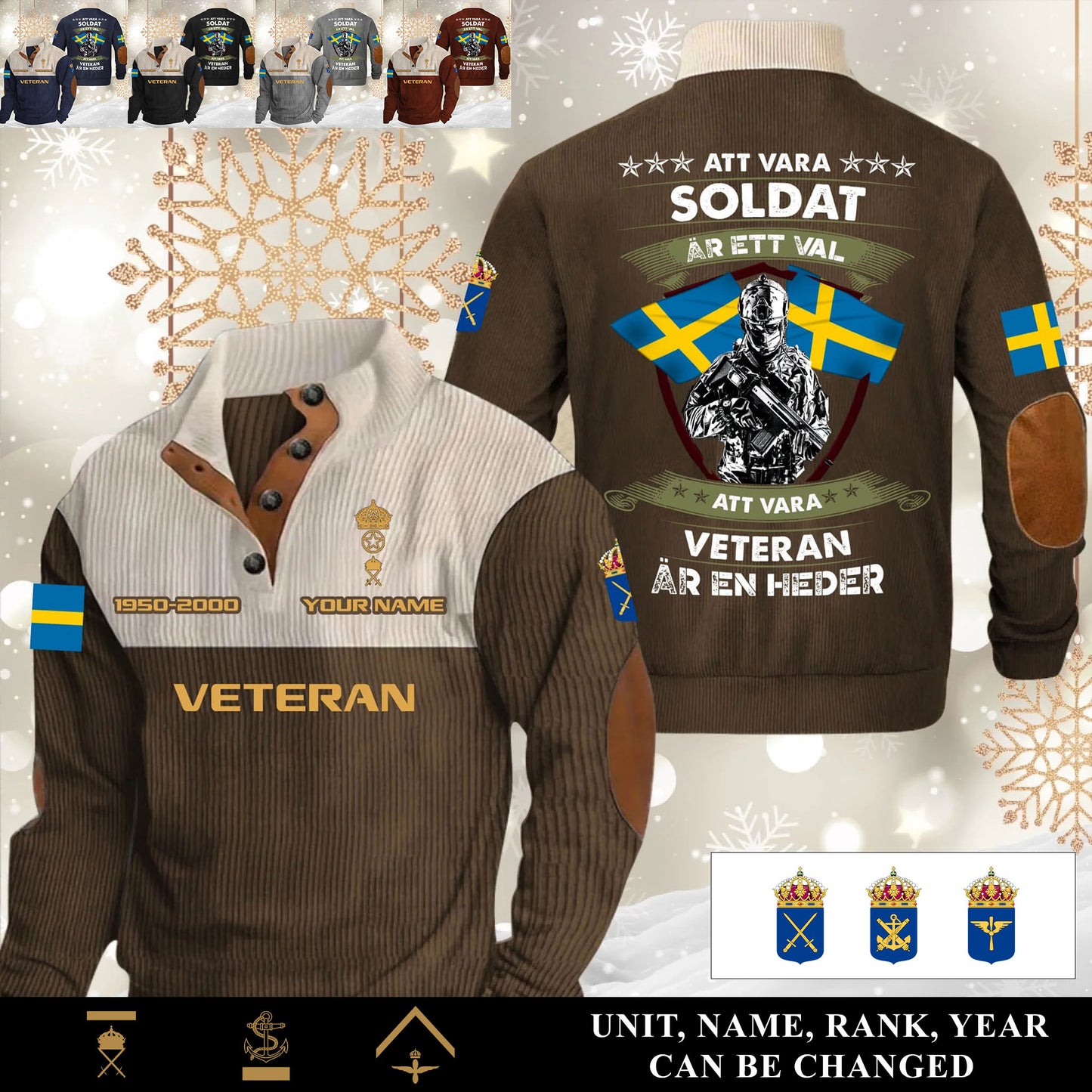 Personalized Sweden Soldier/ Veteran With Name, Year And Rank Sports Sweatshirt - 17565120