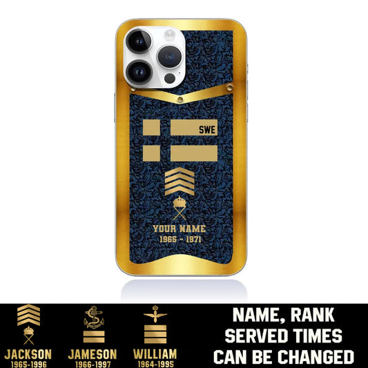 Personalized Sweden Soldier/Veterans With Rank And Name Phone Case Printed - 1409230001
