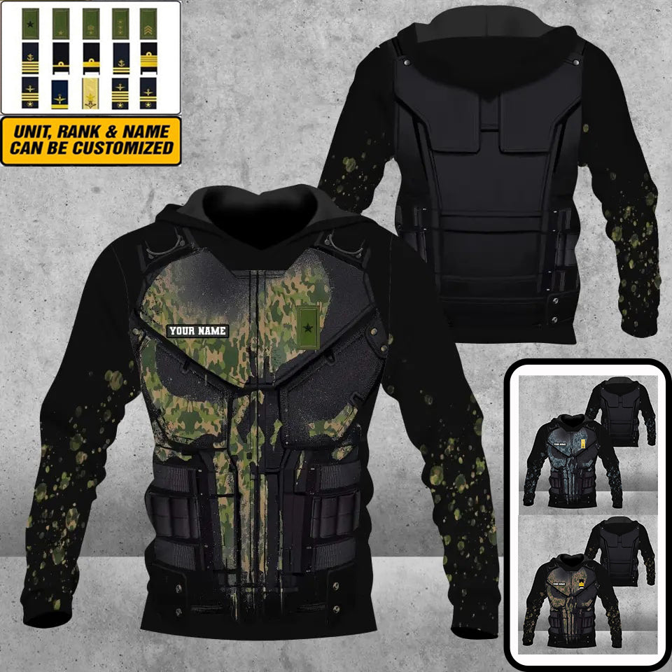 Personalized Sweden Soldier/ Veteran Camo With Name And Rank Hoodie 3D Printed -0812230001
