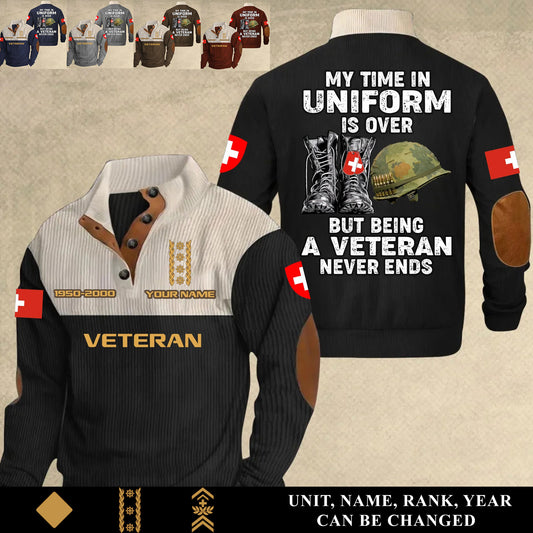 Personalized Swiss Soldier/ Veteran With Name, Year And Rank Sports Sweatshirt - 17553024