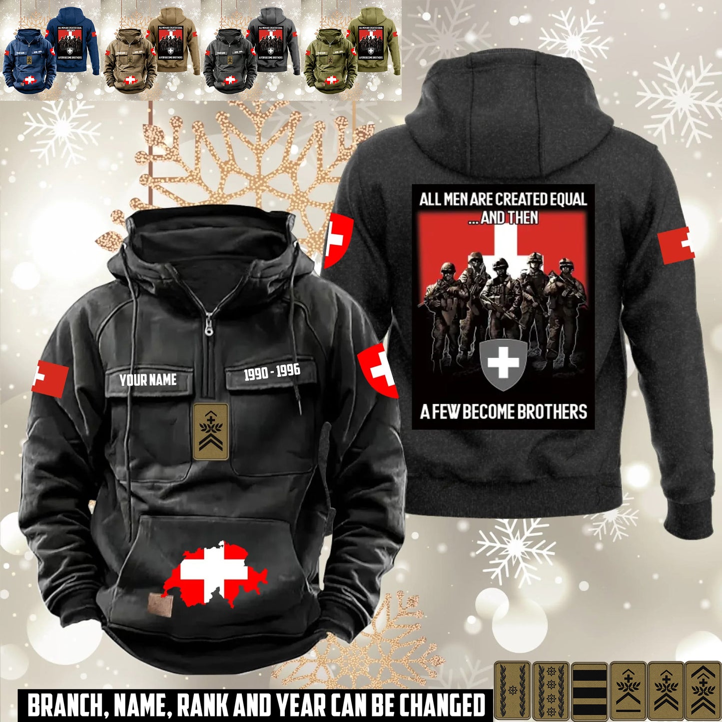 Personalized Swiss Soldier/Veteran Vintage Hoodie All Over Printed - 1760486401