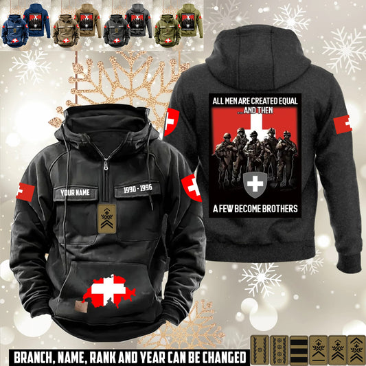 Personalized Swiss Soldier/Veteran Vintage Hoodie All Over Printed - 1760486401
