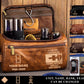 Personalized Swiss Soldier/ Veteran With Name And Rank Leather Toiletry Bag - 17591040