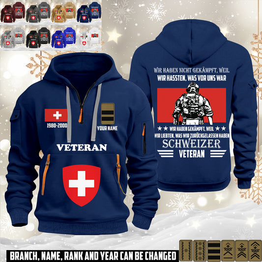 Personalized Swiss Soldier/ Veteran With Name, Year And Rank Zip Hoodie Multicolor - 17643744