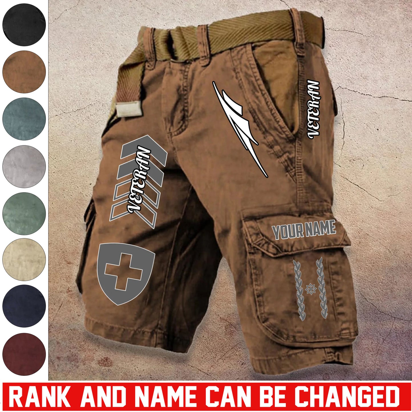 Personalized Swiss Soldier/ Veteran With Rank And Name Demin Shorts Multicolor - 17686944