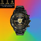Personalized Swiss Soldier/ Veteran With Name, Rank and Year Black Stainless Steel Watch - 17140896 - Gold Version