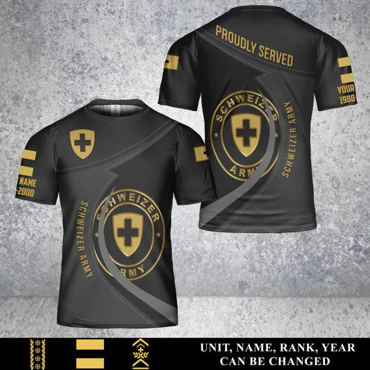Personalized Swiss Soldier/Veteran with Name, Year and Rank T-Shirt All Over Printed - 17453664