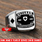 Personalized Swiss Soldier/Veteran with Name, Year and Rank Engraved Men’s Ring - 17647200