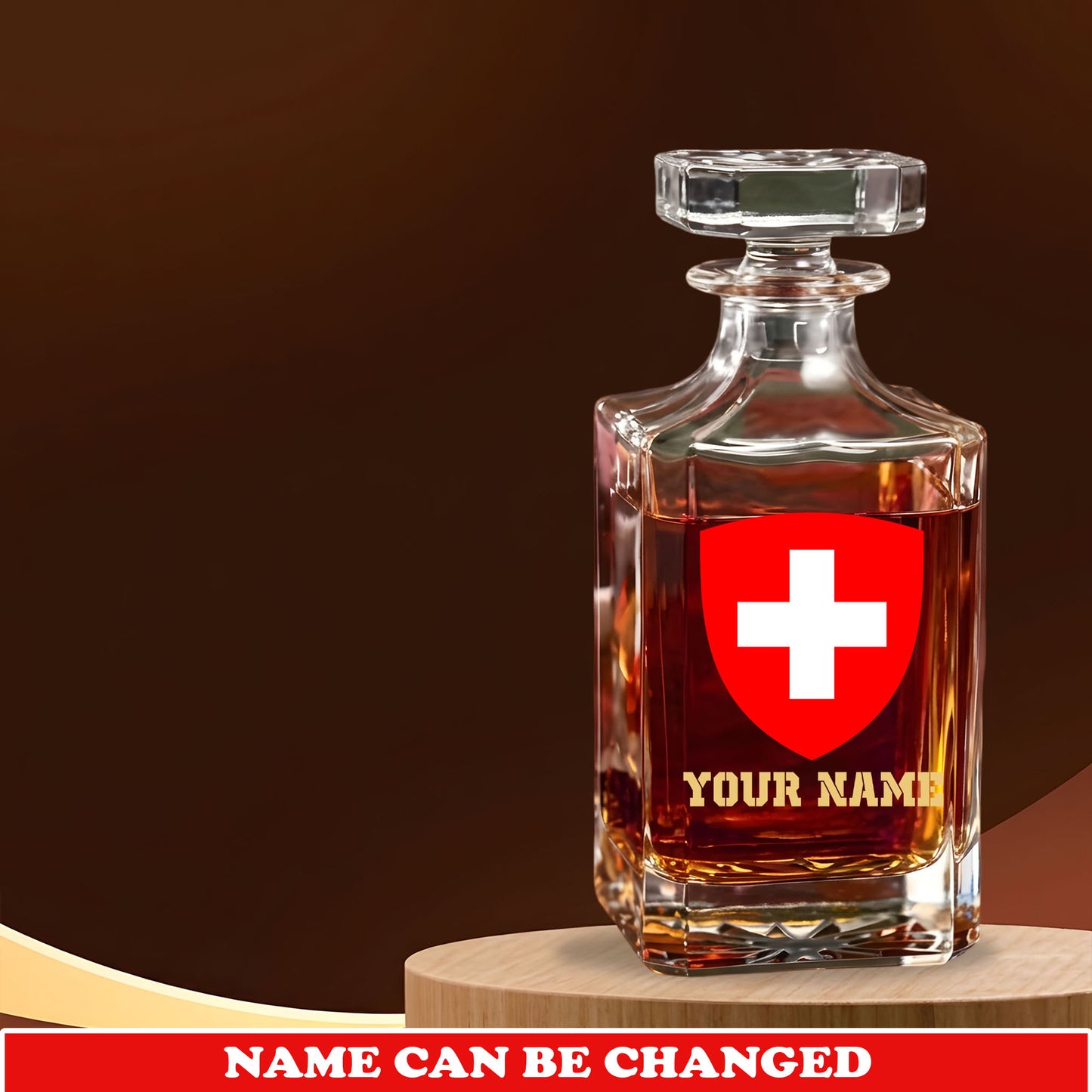 Personalized Swiss Soldier/ Veteran Premium Decanter With Name - 1775001601