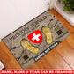 Personalized Swiss Soldier/ Veteran Camo With Rank, Name and Year Doormat 3D Printed - 17747424