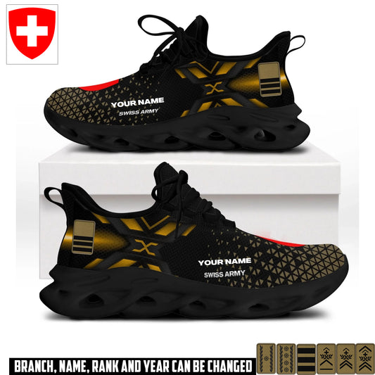 Personalized Swiss Soldier/ Veteran With Name And Rank Men Sneakers - 17592768