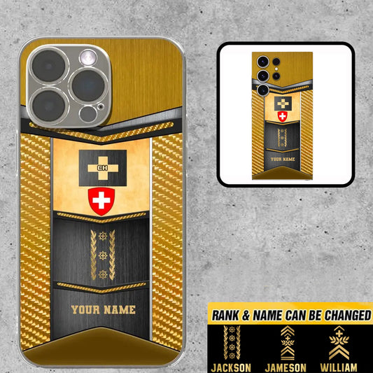 Personalized Swiss Soldier/Veterans With Rank And Name Phone Case Printed - 16980192