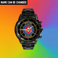 Personalized Swiss Soldier/ Veteran With Name Black Stainless Steel Watch - 17122752 - Gold Version