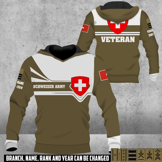 Personalized Swiss Soldier/Veteran with Name, Year and Rank Hoodie All Over Printed - 17462304