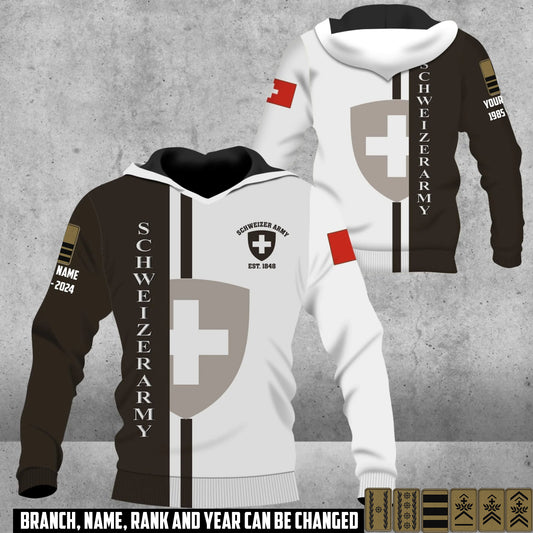 Personalized Swiss Soldier/Veteran with Name and Rank Hoodie All Over Printed - 17466624