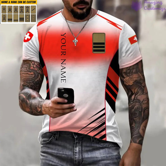 Personalized Swiss Soldier/Veteran with Name and Rank T-shirt All Over Printed - 16052401QA