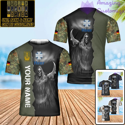 Personalized Germany Soldier/ Veteran Camo With Name And Rank T-Shirt 3D Printed  - 2601240001