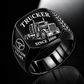 Trucker Classic Emblem ring in Black, showing CUSTOM NAME and SINCE 2000