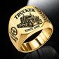 Trucker Classic Emblem ring in Gold, showing CUSTOM NAME and SINCE 2000