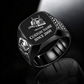 Trucker Signature Crest ring in Black, showing CUSTOM NAME and SINCE 2000