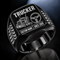 Trucker Twin Icons ring in Black, showing CUSTOM NAME and SINCE 2000