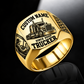 Trucker Bold Lettering ring in Gold, showing CUSTOM NAME and SINCE 2000