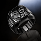 Trucker Split Emblem ring in Black, showing CUSTOM NAME and SINCE 2000