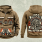 Trucker Heritage Crest Vintage Hoodie in Kaki, complete separated front and back views with CUSTOM NAME and SINCE 2000 sample tabs, chest truck motifs, brushed lower-front truck graphic and ornate trucker back crest.