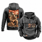 Trucker Ready Every Day Portrait Vintage Hoodie in Dark Gray, front and back views on white. Chest sample text reads CUSTOM NAME and SINCE 2000, with truck-and-steering-wheel emblems; back features a compact road-and-truck scene above a larger kneeling trucker beside a travel bag.