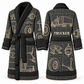 Personalized Trucker Bathrobe - Blueprint Workshop slate front and back view