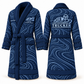 Personalized Trucker Bathrobe - Contour Lines blue front and back view