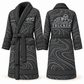 Personalized Trucker Bathrobe - Contour Lines slate front and back view