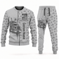 trucker occupation-themed sweater and jogger combo lightgray color with name and company artwork